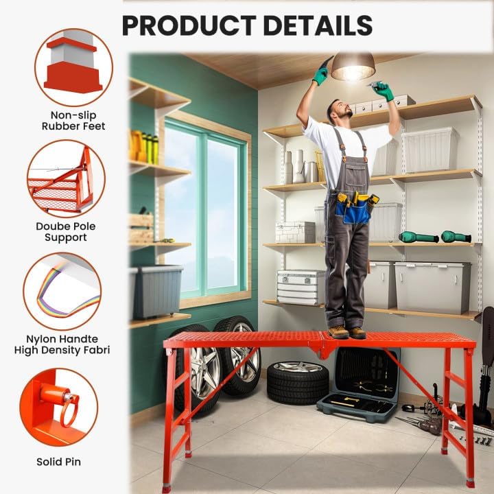 150*40CM Mobile Lifting Folding Scaffolding Renovation Climbing Platform Thickened Work Horse Portable Quick Assembly Scaffold