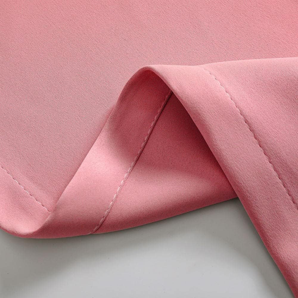 Cortinas Salón - Cortinas Aislantes Termicas Opacas para Ventanas Rosa Claro Ancho 350x Alto 200cm | 2 paneles