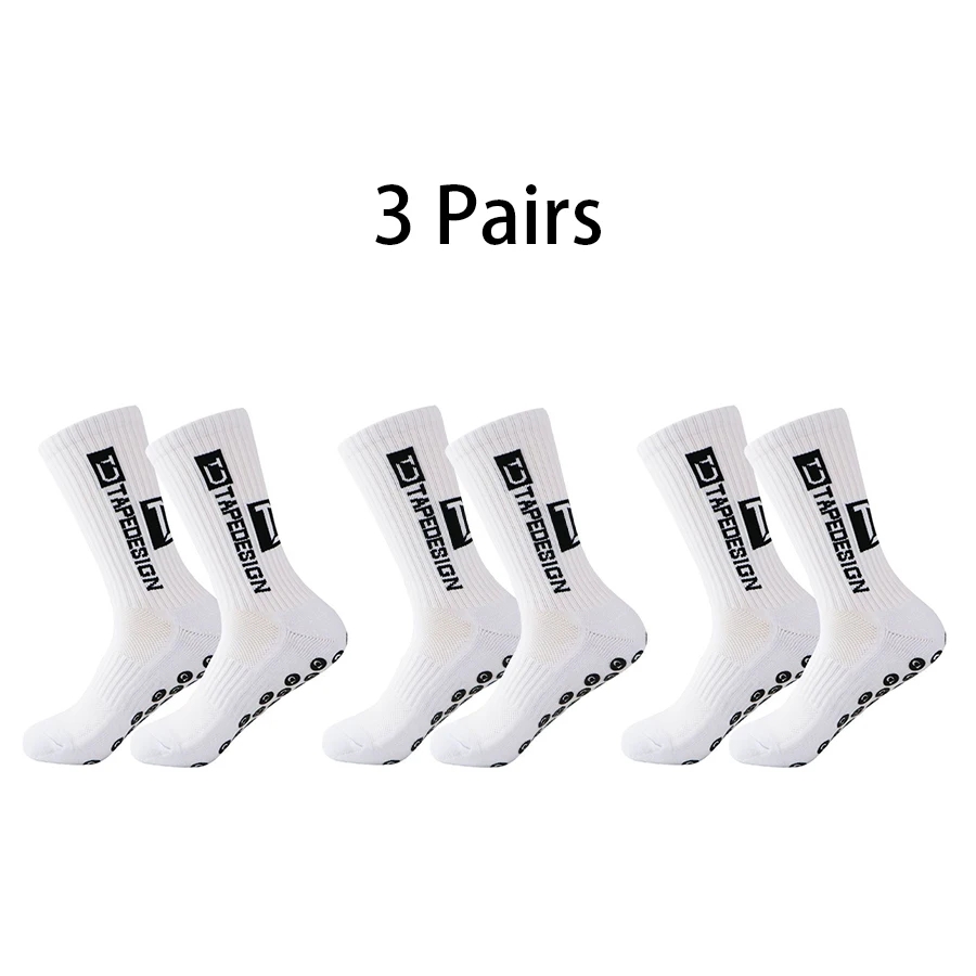 3 pares de calcetines de fútbol de alta calidad para hombres y mujeres, calcetines deportivos antideslizantes y transpirables, calcetines de entrenamiento con parte inferior de toalla gruesa, calcetines de fútbol para Yoga