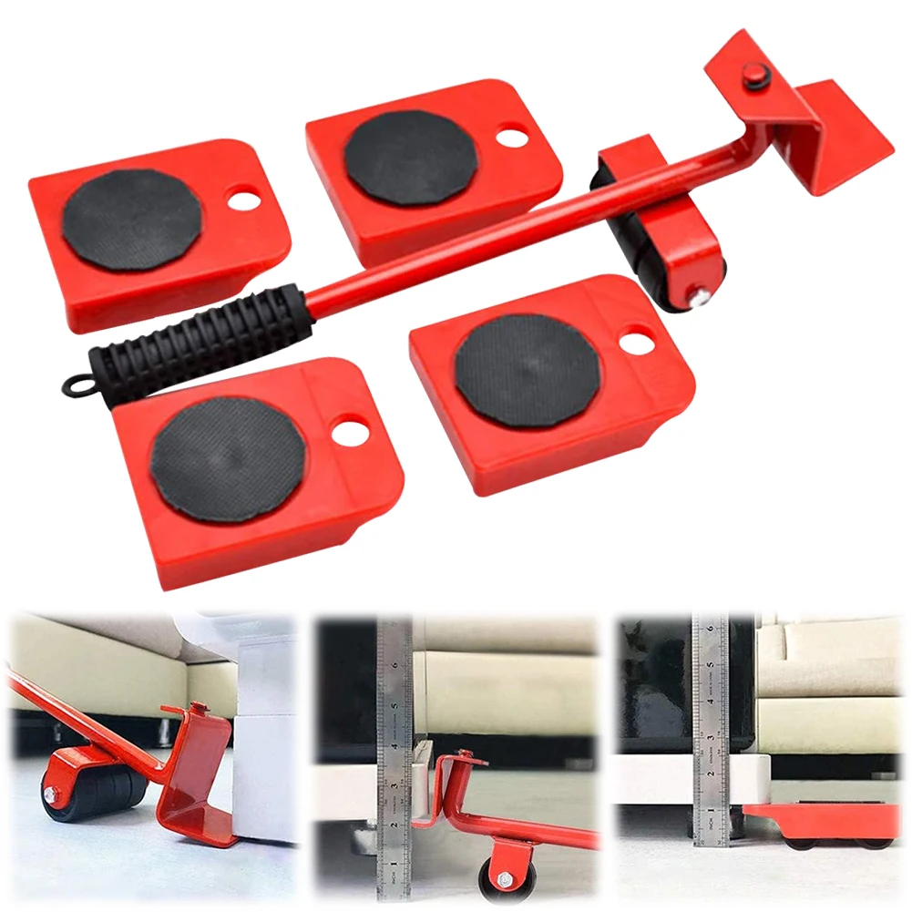 Levantador de móveis e Slides Kit para transportar, Mover com rodas, Heavy Duty, Transporter Tool, punho ergonômico
