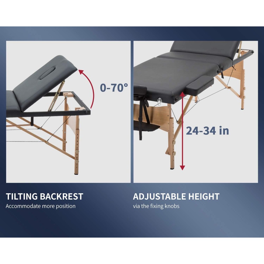 28 inch wide eyelash bed with adjustable height, 3 fold spa table with towel rack, oil bag, semi cushion, circular cushion
