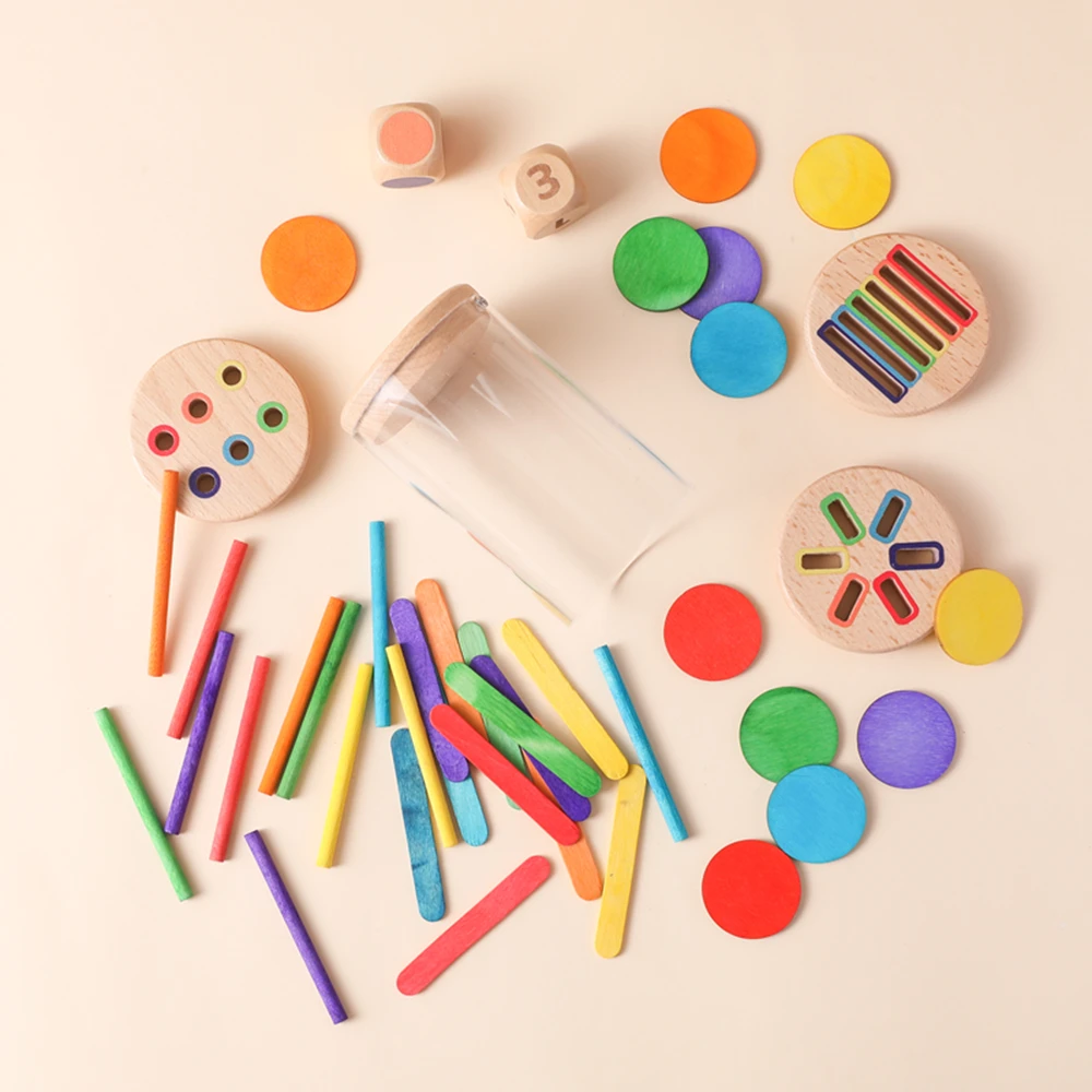 Montessori Wooden Toy classification Cups Matching Sorting Cognition Game Training Baby Early Education Learning Educational Toy