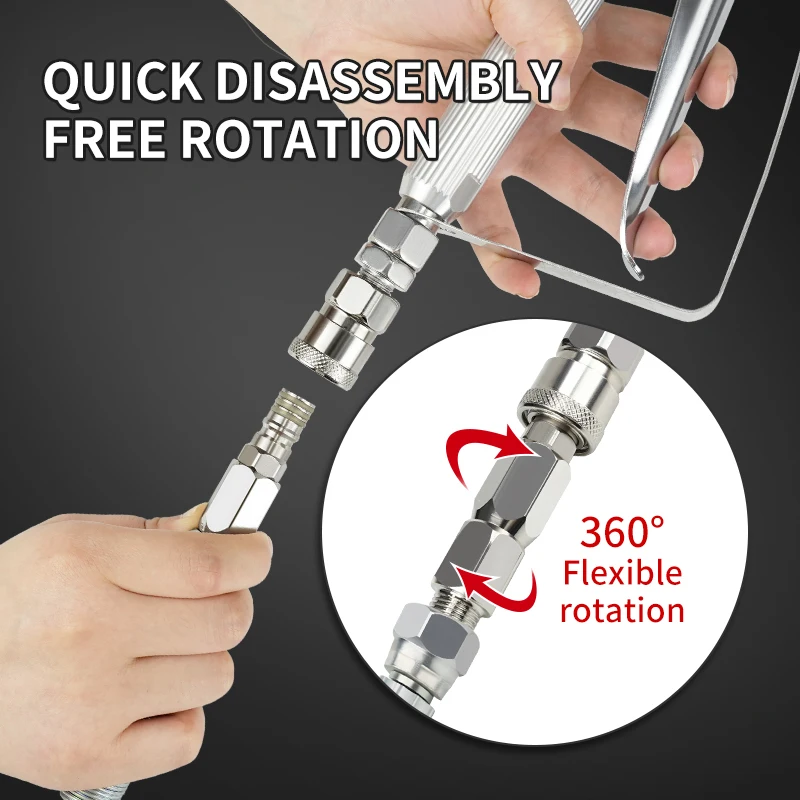 1/4 Inch Stainless Steel Airless High Pressure HoseFast-inserting  Swivel Joint 360 degree for spray airless hose Pipe Connector