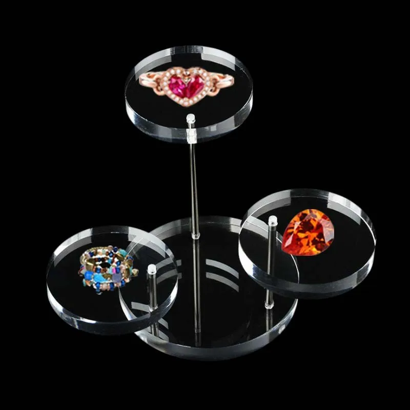 3-lagen verkopen mode temperament hoogwaardig gevoel voor acryl sieraden displaystandaard / meerlaags rond taart- en dessertrek