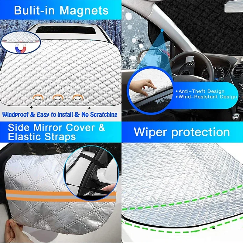 ฤดูหนาวรถ Snow SHIELD Shade ด้านหน้ากระจก Anti-Frost Antifreeze บังแดด Sun Shade Protector Auto อุปกรณ์เสริมภายนอก
