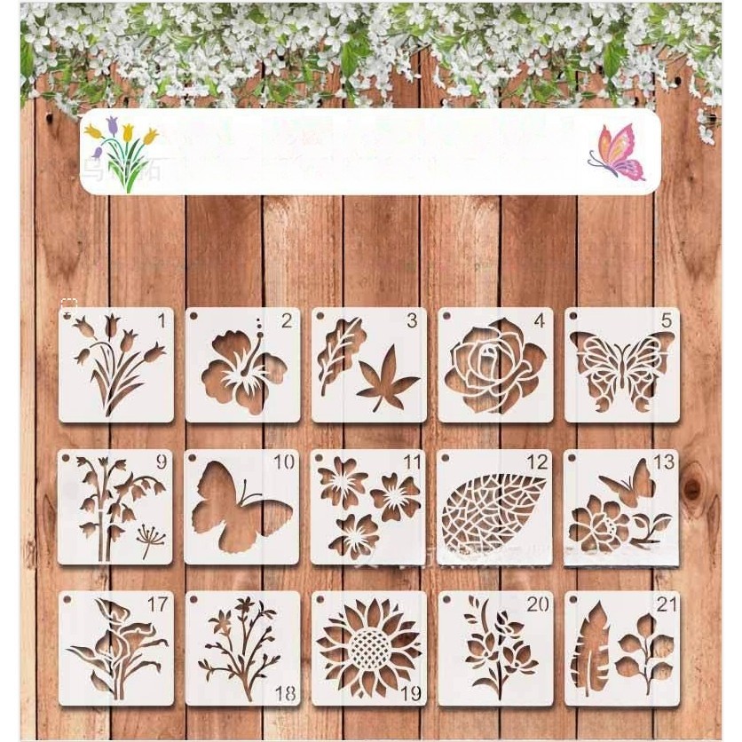 64/20 шт. шаблон для рисования растений и цветов полый шаблон для граффити распылительная форма