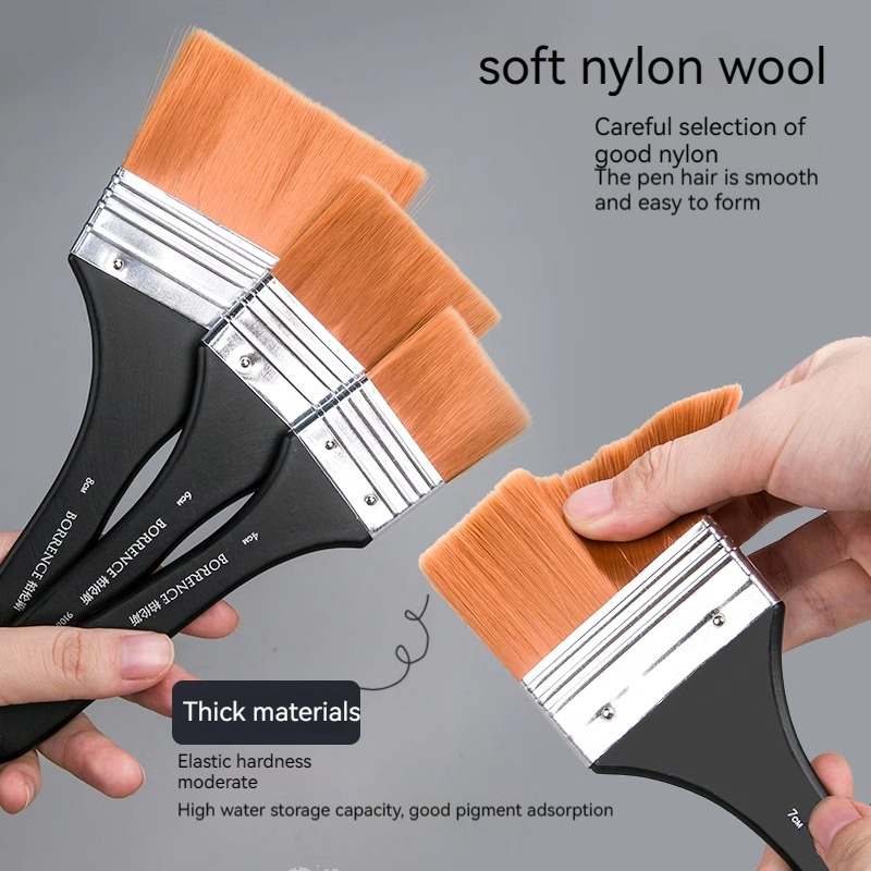 Borrence 1/2/3/5pcs หน่วยความจําไนลอนชุดแปรงทาสีสําหรับน้ํามันอะคริลิควาดสีน้ําภาพวาดไม้แปรงเครื่องมืออุปกรณ์ศิลปะ