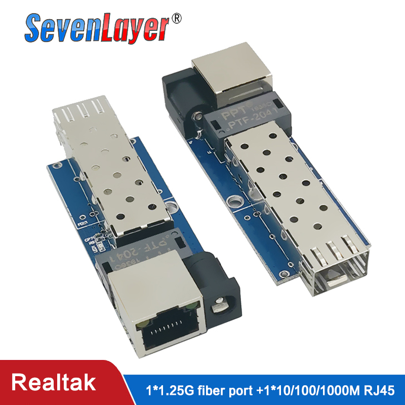 Conversor de mídia Sfp Gigabit Mini10/100/1000Mbps Switch Ethernet de fibra óptica 1SFP1E 1F1E