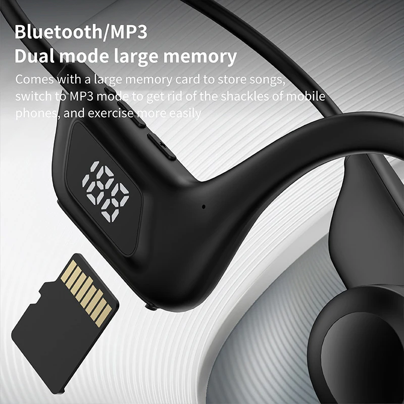 BMAD-auriculares inalámbricos de conducción ósea para deporte y natación, cascos compatibles con Bluetooth, manos libres con micrófono para correr X7