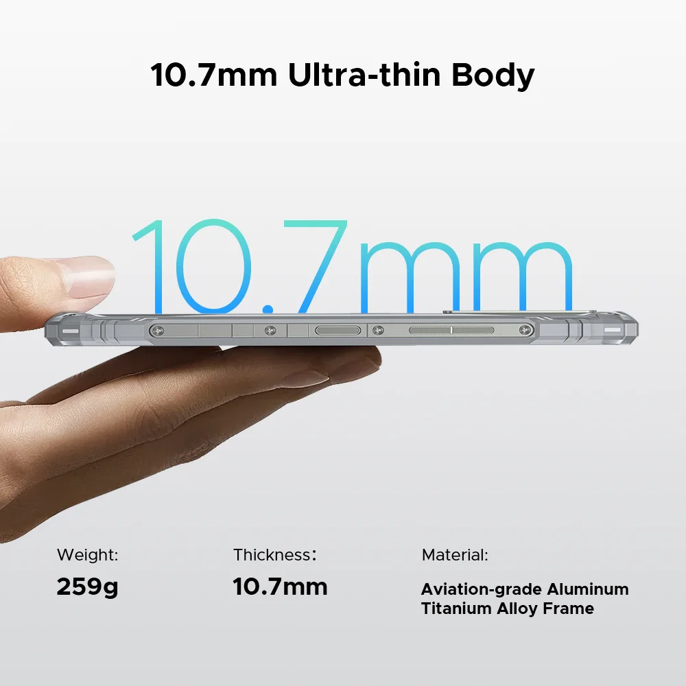 DOOGEE Blade10 Pro Energy teléfono resistente pantalla de 6,56 pulgadas 10,7mm ultrafino 6GB RAM 256GB ROM 6150mAh batería Android 15 Smartphone
