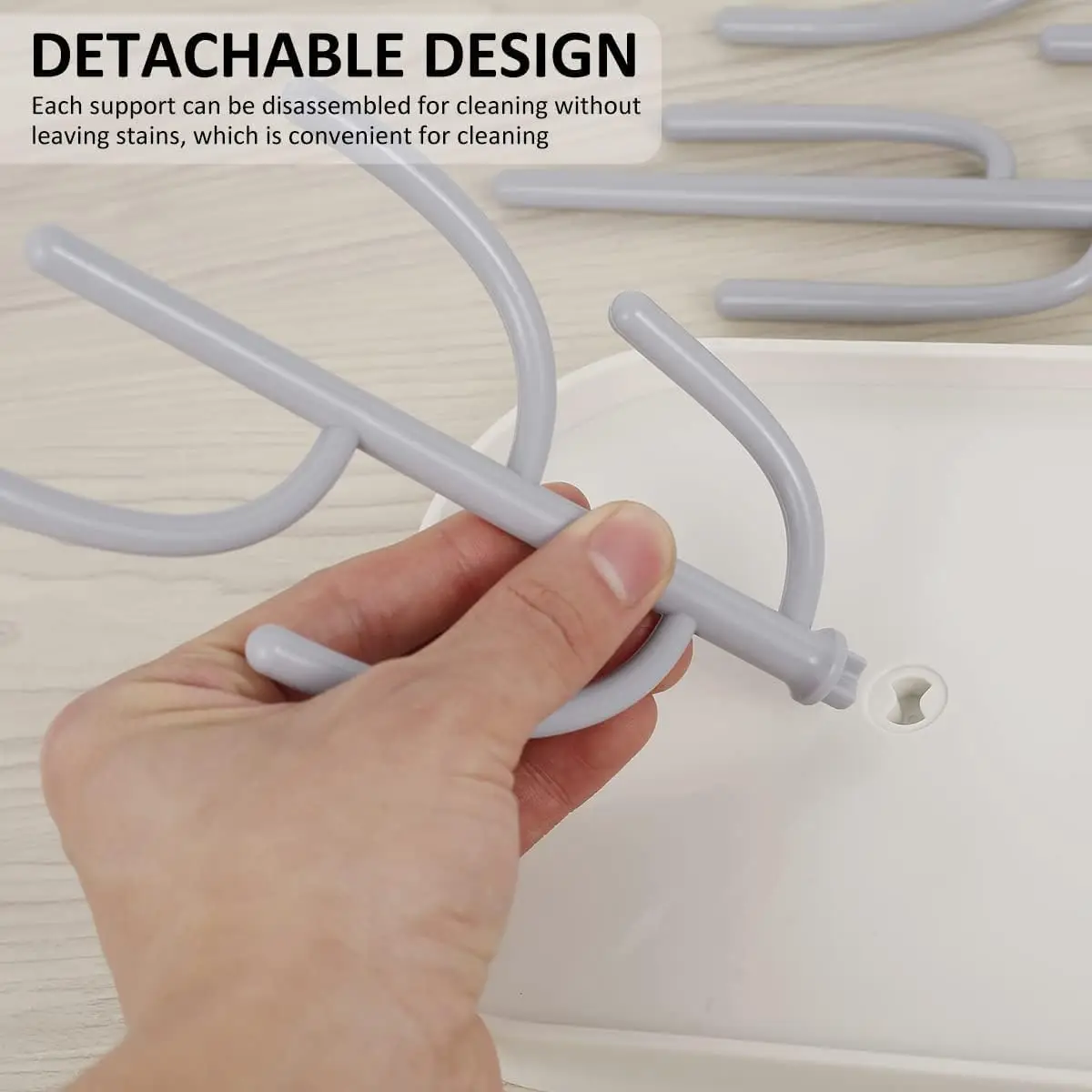 Rack de secagem de garrafas para bebês essenciais para balcão de cozinha, suporte de secador de garrafas removível com base. para mamilos, copos, peças de bomba