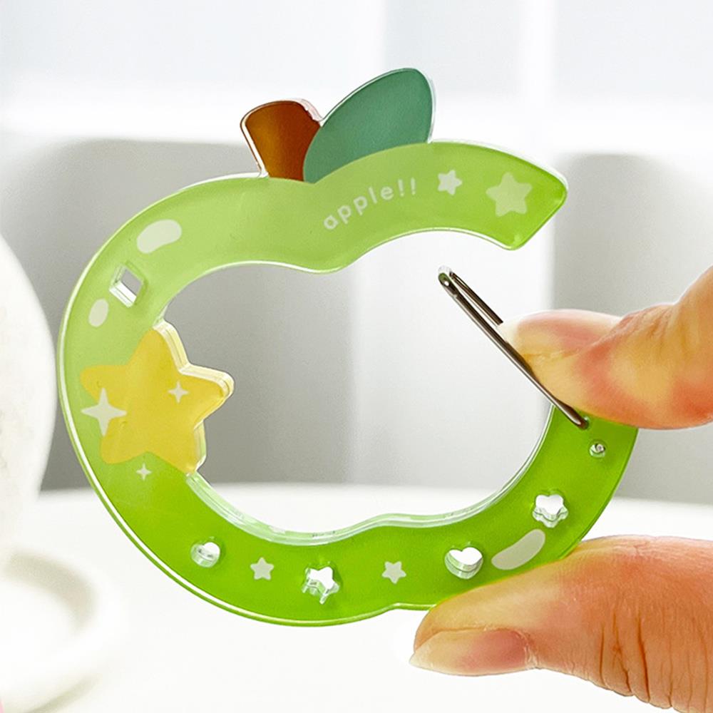 HOT Ins Cute Acrylic Cartoon Keychain Fruit Shape Climbing Button Carabiner Bag Decorative Keychain Bag Pendant Hook Key Hanging