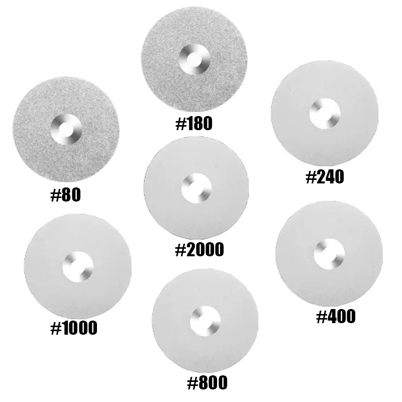 4" 100mm 80-2000 Girt Diamond Coated Flat Lap Wheel Lapidary Polishing Grinding Disc Gemstone Glass Rock Ceramics Grinding Wheel
