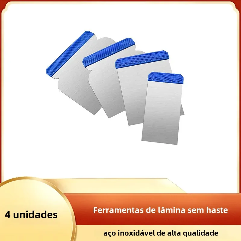 Kit de ferramentas de pintura com lâmina sem haste, 4 unidades, facas de enchimento contínuas seriosamente boas, rápidas de usar para reparo de drywall doméstico