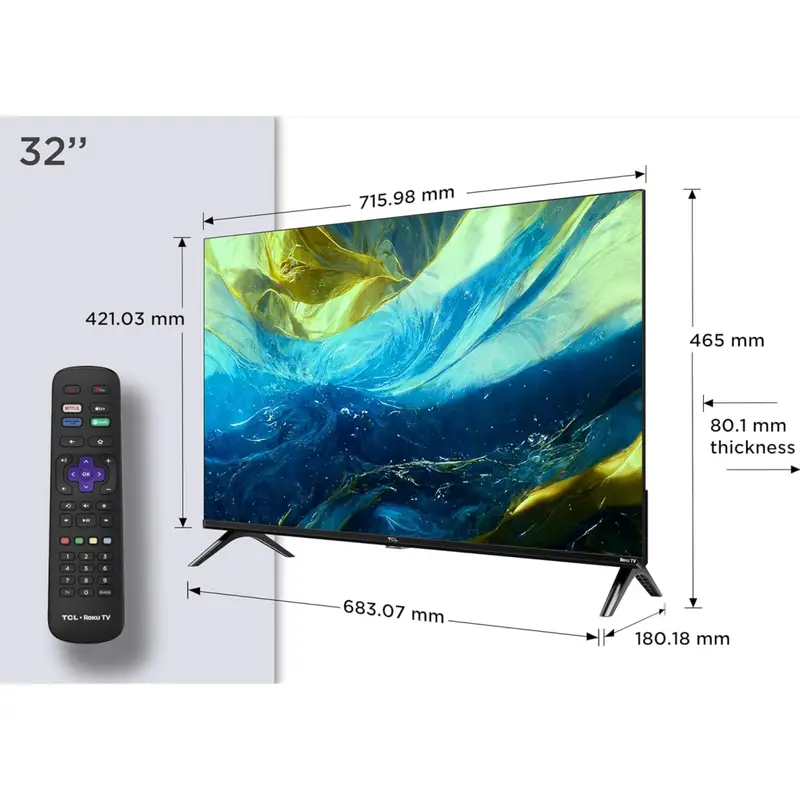 TCL 32-inch Roku TV, Full HD, HDR Provides Enhanced Picture Quality, Dolby Audio Inserted for Memorable Viewing Experience