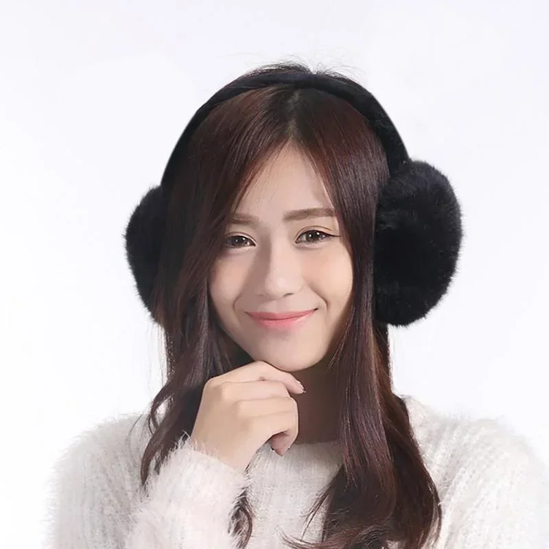 2025 デザインユニセックスブラックイヤーマフ冬イヤーマフラップバンドウォーマーグリップイヤーラップギフト