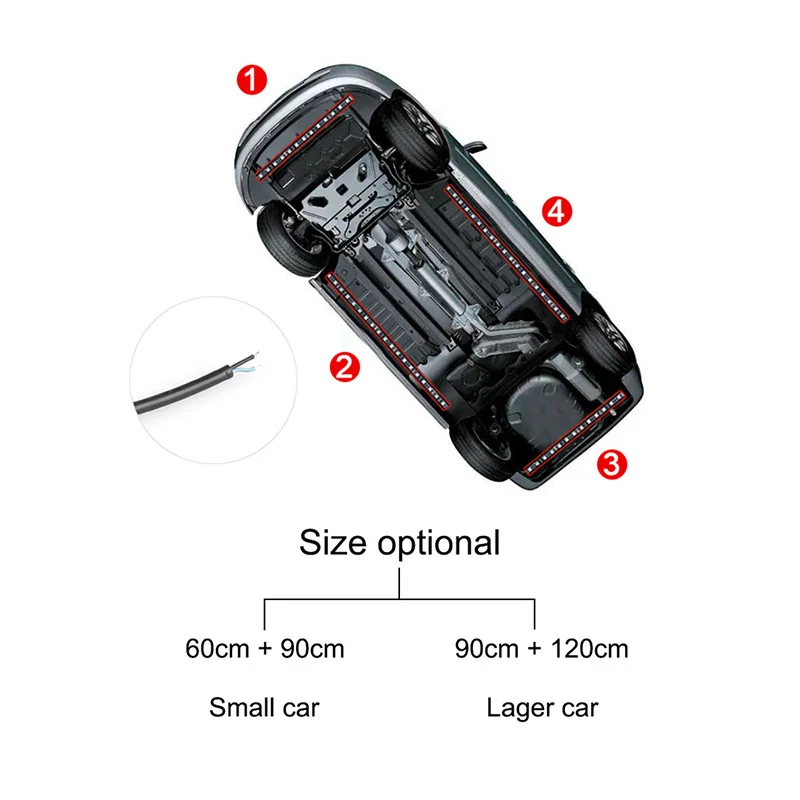 SEAMETAL-tira de luces LED Flexible para coche, Control remoto por aplicación, luces de neón RGB, lámpara de ambiente para decoración de automóviles