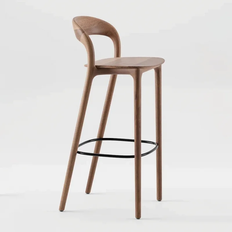 Backrest Nordic Bar Chairs Wooden Adults Reception Relax Lounge High Chairs Counter Creative Single Sillas De Bar Home Furniture