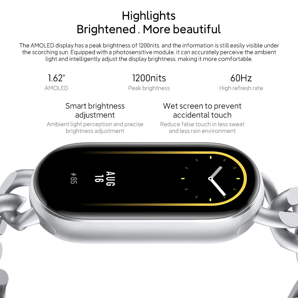 Global Version Xiaomi Smart Band 9 1.62‘’ AMOLED Display 21 Days Battery Life Supports 150+ Sports Modes 5ATM Bluetooth 5.4