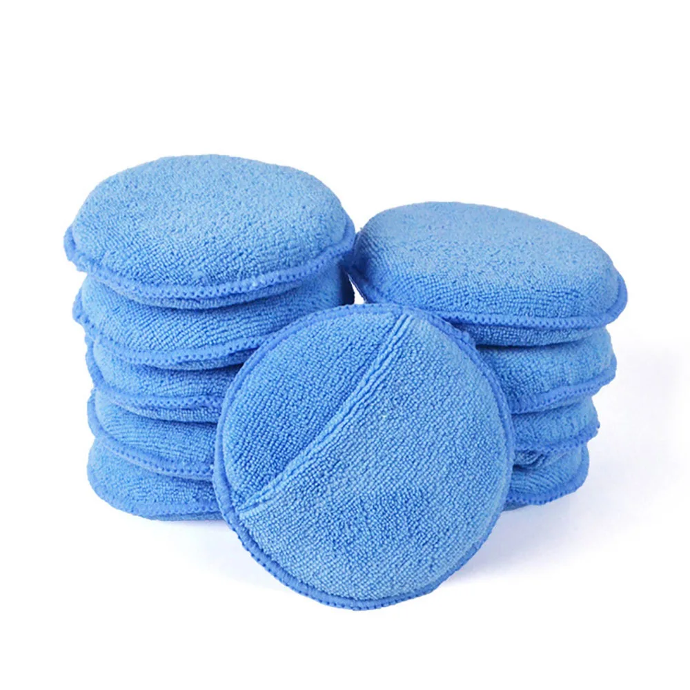 รถขัดฟองน้ําแว็กซ์ Pad 5 นิ้ว 125 มม.ไมโครไฟเบอร์รอบรถจักรยานยนต์ Auto Wax Applicator ภาษาโปลิชคําโฟมฟองน้ําทําความสะอาดเครื่องมือ