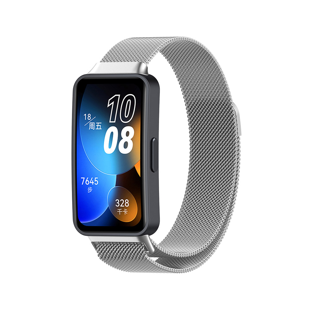 Huawei用磁気ストラップ,9バンド,ミラネーゼループ,ステンレススチール,Huawei Band8用リストバンド,NFCアクセサリー