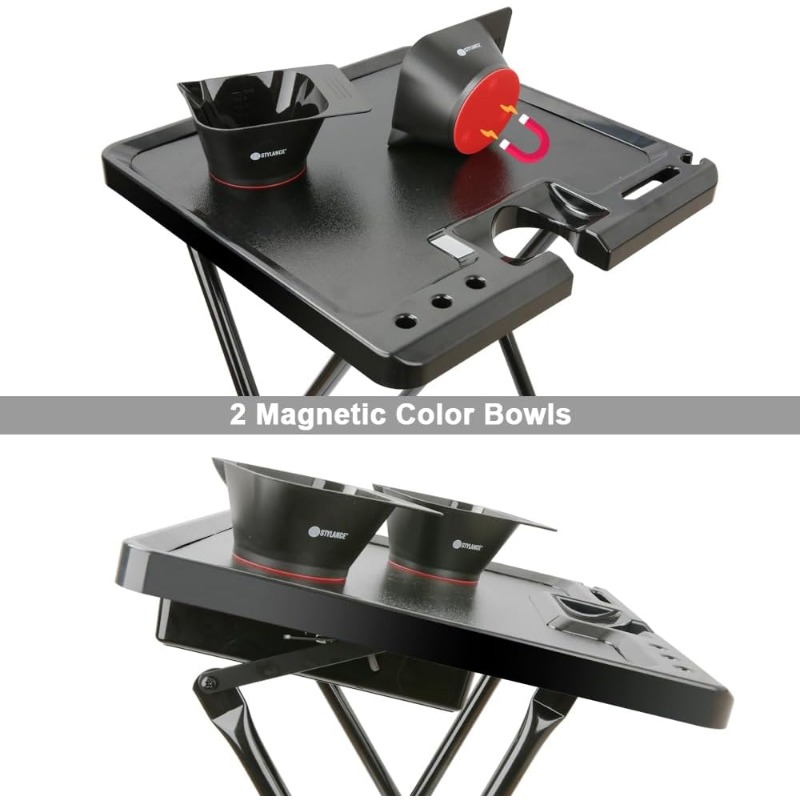 Salon Folding Tray, Salon Tray on Wheels, Salon Tray cart, Barber Shop,Hair Salon Accessories