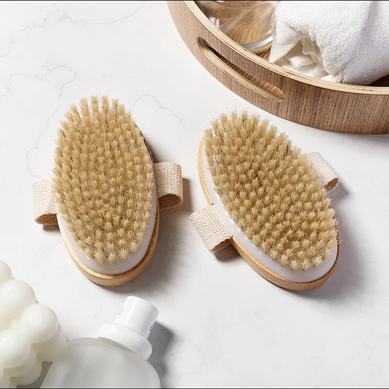 Brosse à Poils Naturels pour Peau Sèche, Ohio eur de Bain pour le Corps