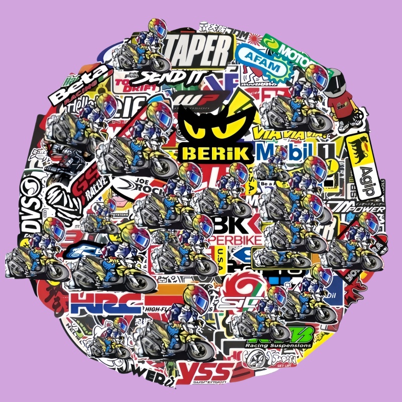 40/80/120pcs สุ่มรถจักรยานยนต์ประดับสติ๊กเกอร์จักรยานถัง Racing สนับสนุนโลโก้ชุดสําหรับ KAWASAKI Honda Yamaha BMW