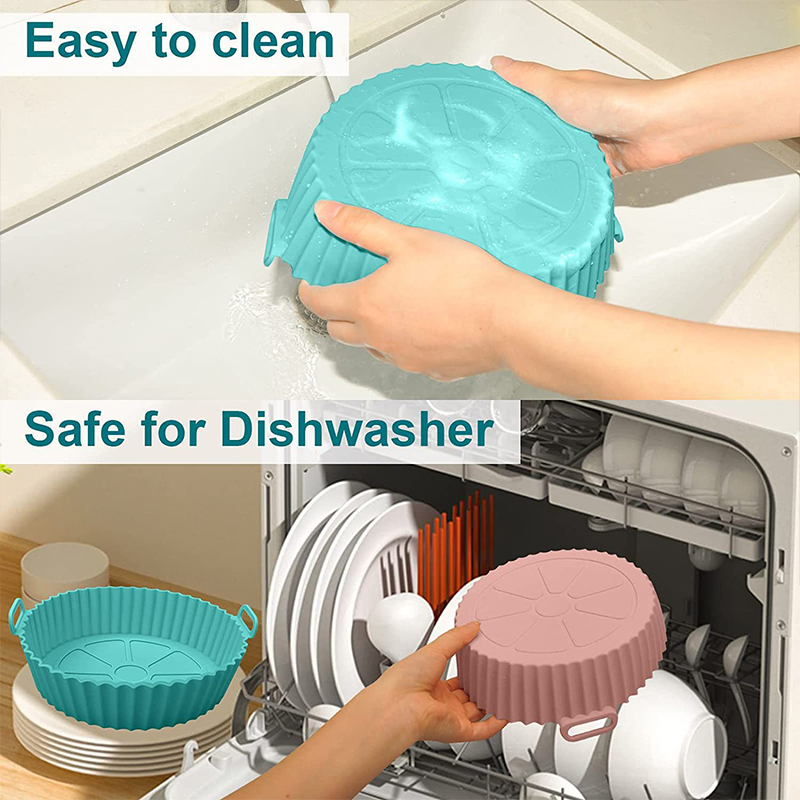 Airfryer-cesta de silicona reutilizable para horno, bandeja para hornear, molde de silicona para freidora de aire, Pizza, pollo frito, cesta, accesorios para freidora de aire