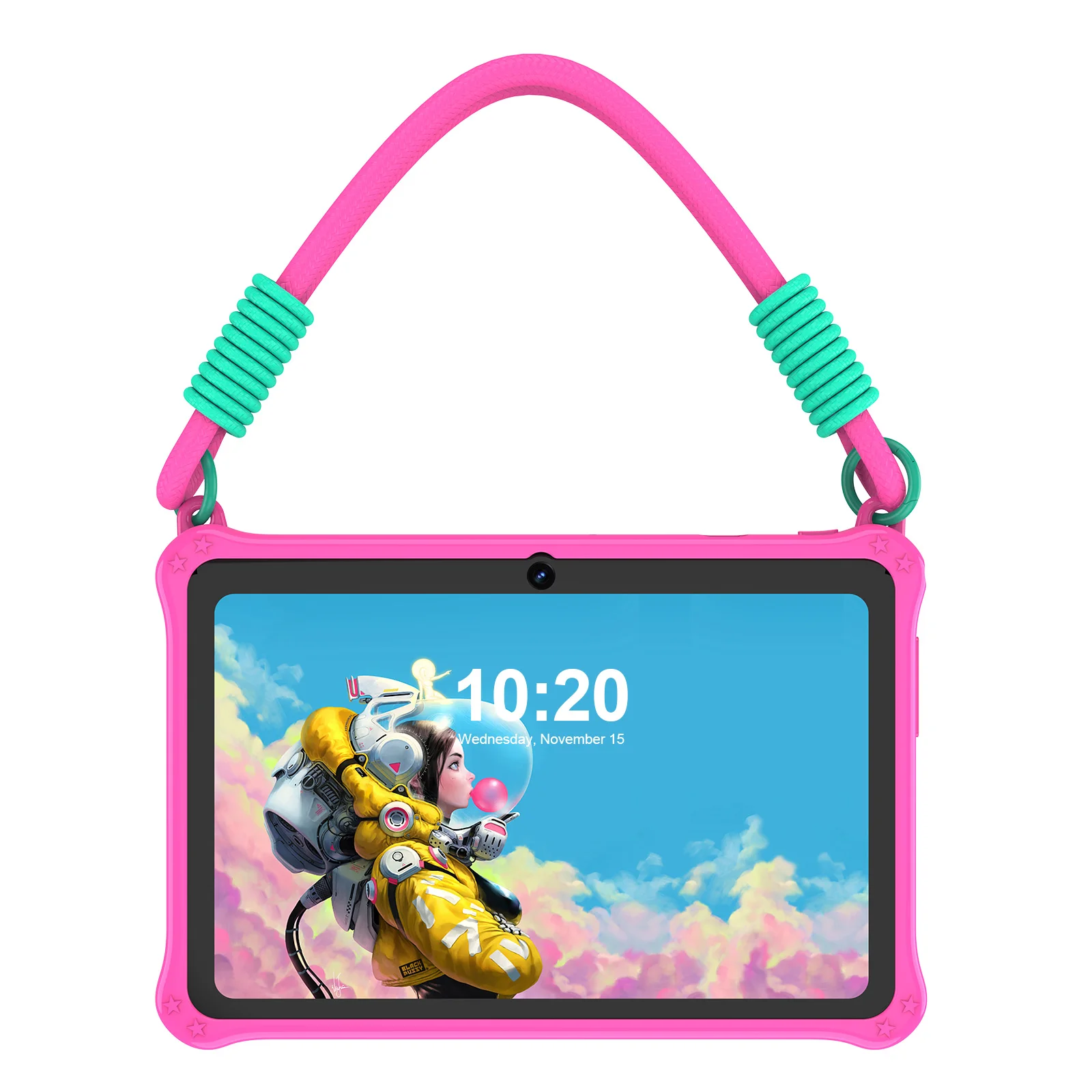 PRITOM Kinder-Tablet, 7 Zoll, Android 13, 4 GB (2 + 2 erweiterbar), RAM, 32 GB ROM, WiFi, Bluetooth, Lernsoftware, installiert mit Trageband