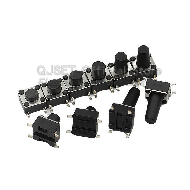 20 piezas interruptor táctil SMD 6*6*4,3mm 6x6x5/6/7/8/9/10/11/12/13/14mm 6X6 4 pines SMT horno de inducción botón táctil Micro interruptor