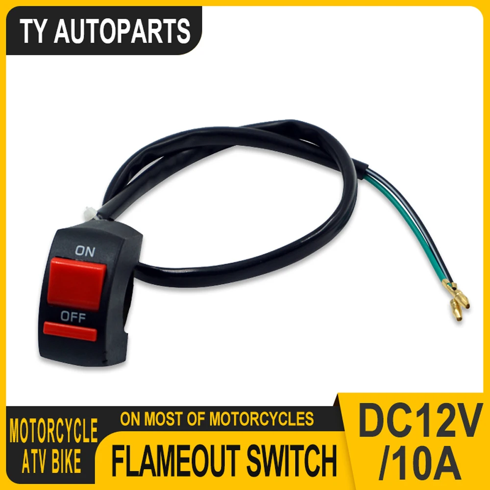 Interruttore di spegnimento fiamma manubrio universale per moto Pulsante ON OFF per moto Motor ATV Bike DC12V/10A Nero