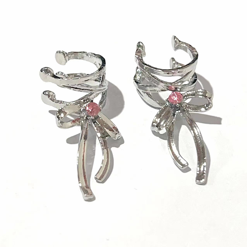 Y2K Mädchen Neue Band Ästhetik Ohr Clips Ballett Stil Band Bogen-Knoten Ohr Manschette Frauen Koreanische Mode Kpop Ohrring schmuck Geschenke