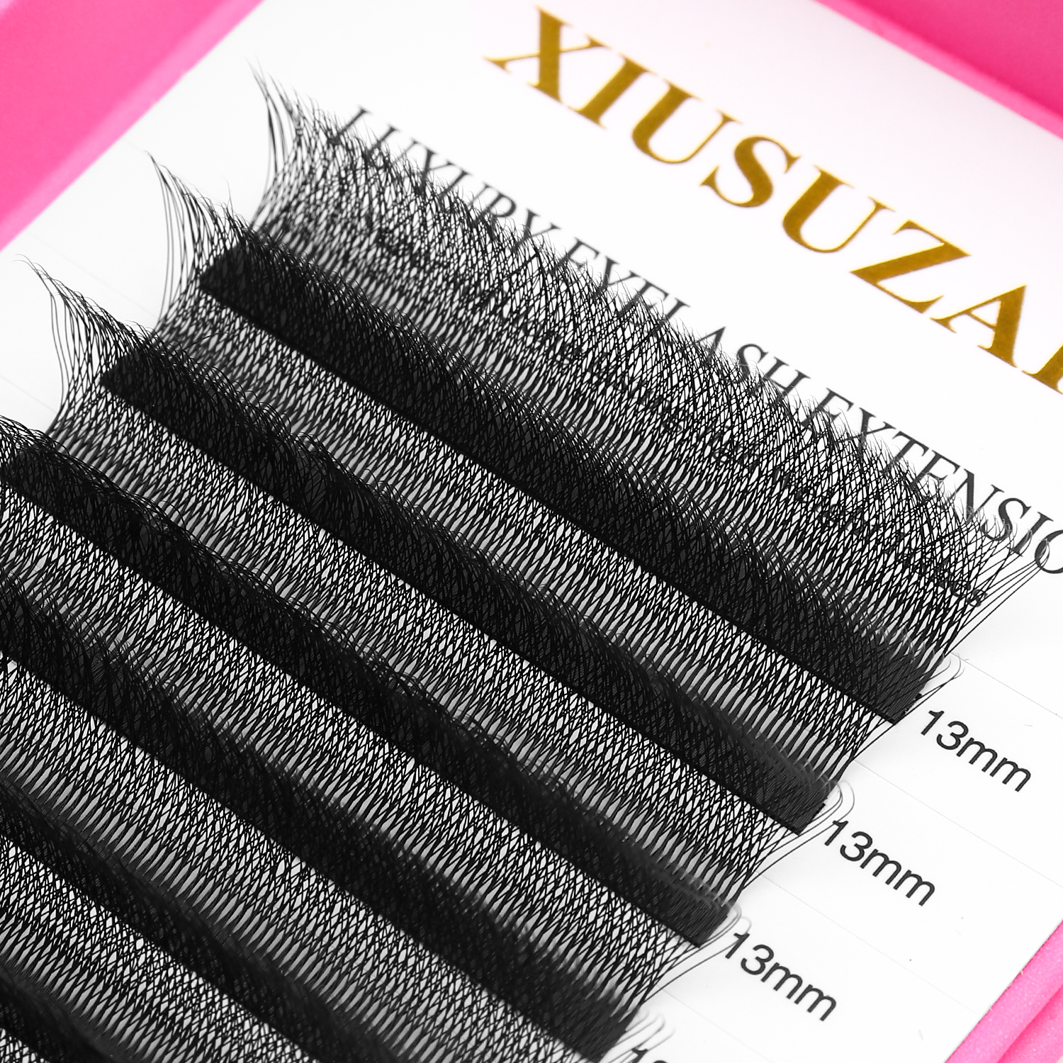 XIUSUZAKI 5D W 속눈썹 블랙 미리 만들어진 팬 속눈썹 확장 자연 소프트 개별 볼륨 거짓 속눈썹 미용 메이크업 도구