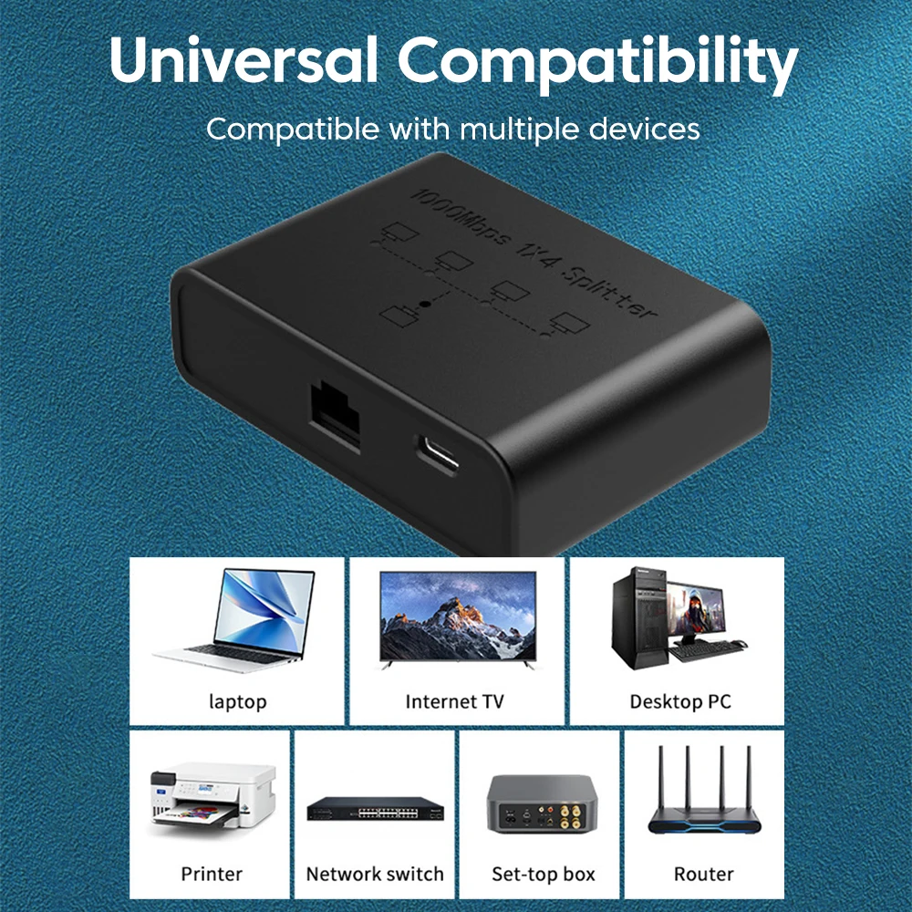 Elough 5-port Gigabit Network Switch Ethernet RJ45 Network Port Network Cable Connection Switch Network Splitter Cable Expander