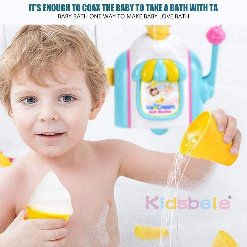 เด็กวัยหัดเดิน Ice Cream Maker Bubble Foam Play เครื่องดูดที่มีประสิทธิภาพ Delicate Ice Cream Foam Machine รถของเล่น