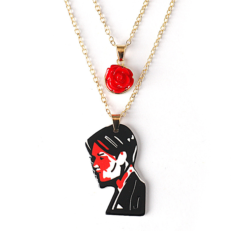 Rock Band My Chemical Romance Collana cosplay Bracciale musicale Gioielli con ciondolo Tre Cheers Rose Girocollo unisex Accessori Puntelli