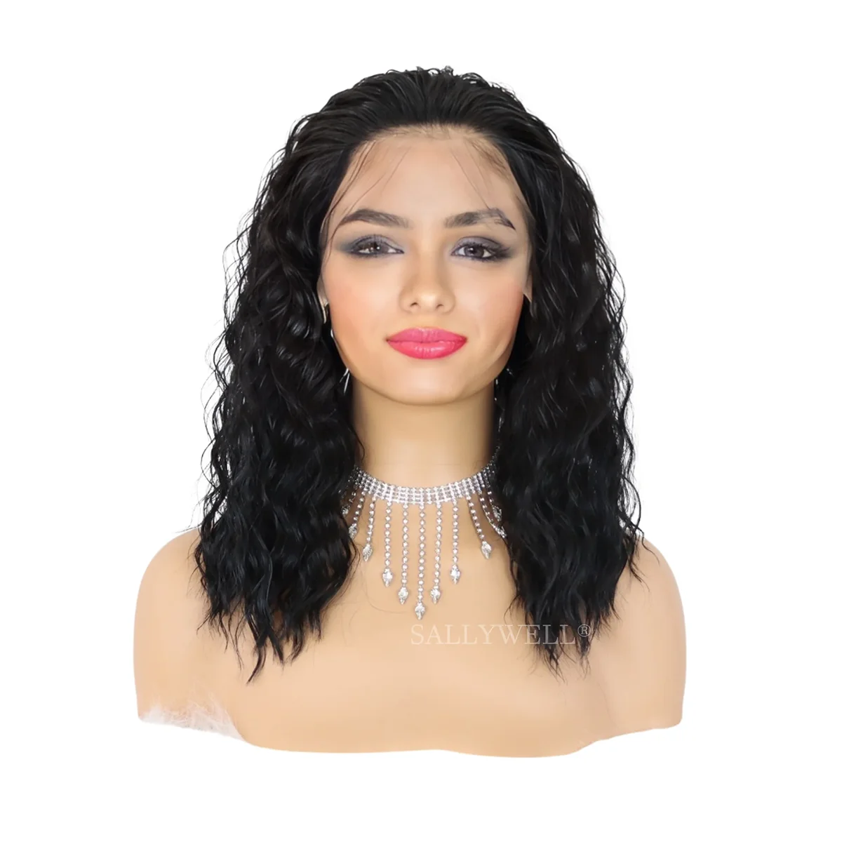 Deep Curly สั้น Bob วิกผมทนความร้อน Glueless วิกผมสังเคราะห์ Deep Wave 13*3 ลูกไม้ด้านหน้าวิกผม Pre Plucked เส้นผมธรรมชาติ