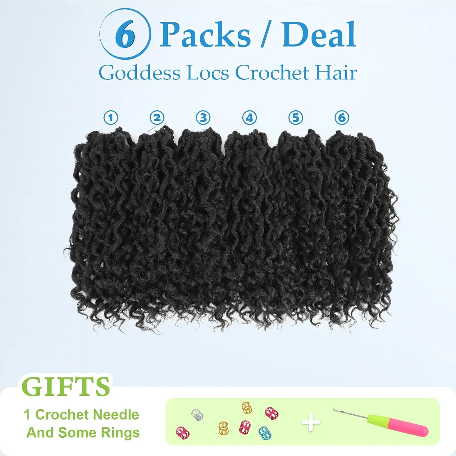 Faux Locs ถักโครเชต์ผม 14 นิ้ว Pre Looped เทพธิดา Locs ผมโครเชต์ Curly สิ้นสุดโครเชต์ต่อผมสําหรับผู้หญิง