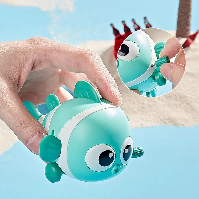 Juguetes para bebés, juguetes de pescado de cuerda, pez que mueve la cola, juguetes de baño para niños, desarrollo, aprendizaje, tiempo de barriga, juguete para gatear para bebés de 6 a 12 meses