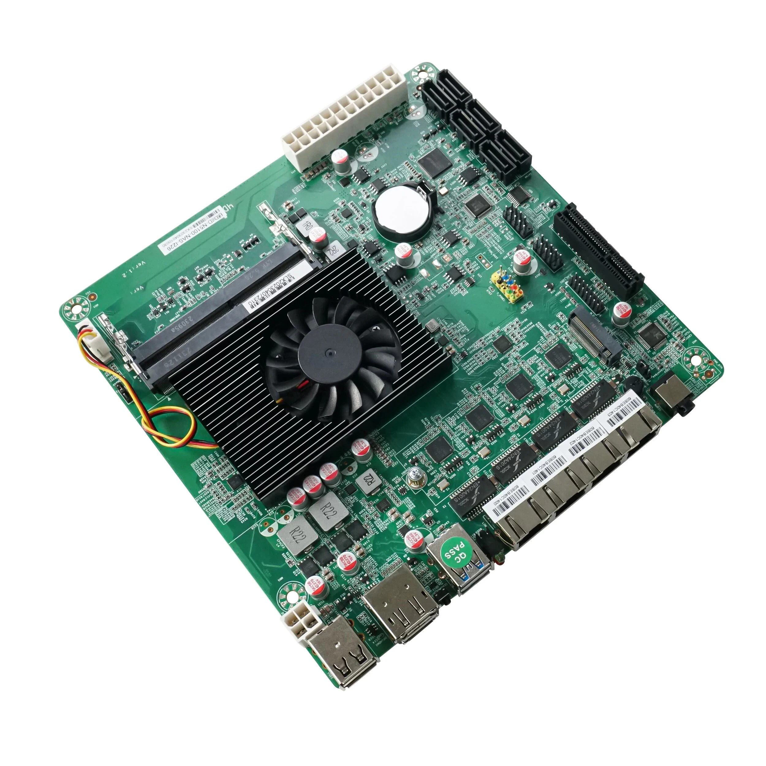 Yohirs 4x2,5G Lan NAS материнская плата Intel N5105 N5100 mini itx промышленный ПК 6xSATA3.0 PCIe 17x17 см материнская плата с мягкой маршрутизацией 2 * DDR4