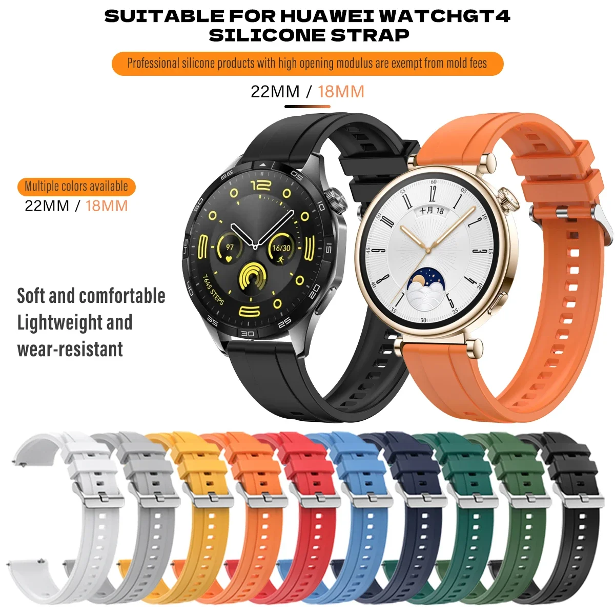 22mm Silicone+Woven Strap for HUAWEI WATCH GT4 46mm Watch 4/3 Pro Smartwatch Band for Huawei Watch GT Runner Belt Accessories