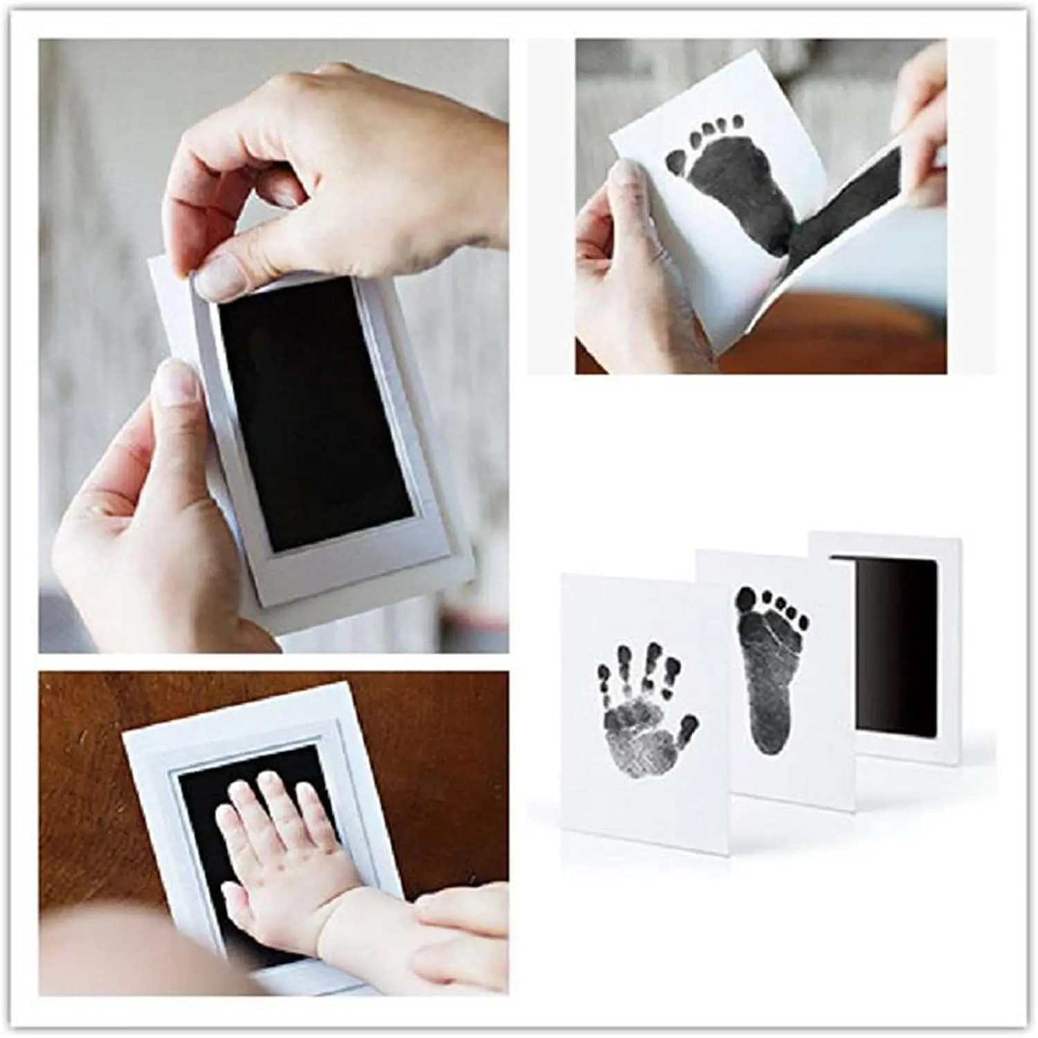 Bé Sơ Sinh DIY Handprint Dấu Chân Bộ Mực Miếng Lót Khung Ảnh Handprint Đồ Lưu Niệm Và Thú Cưng Chó Mèo Paw In Hình