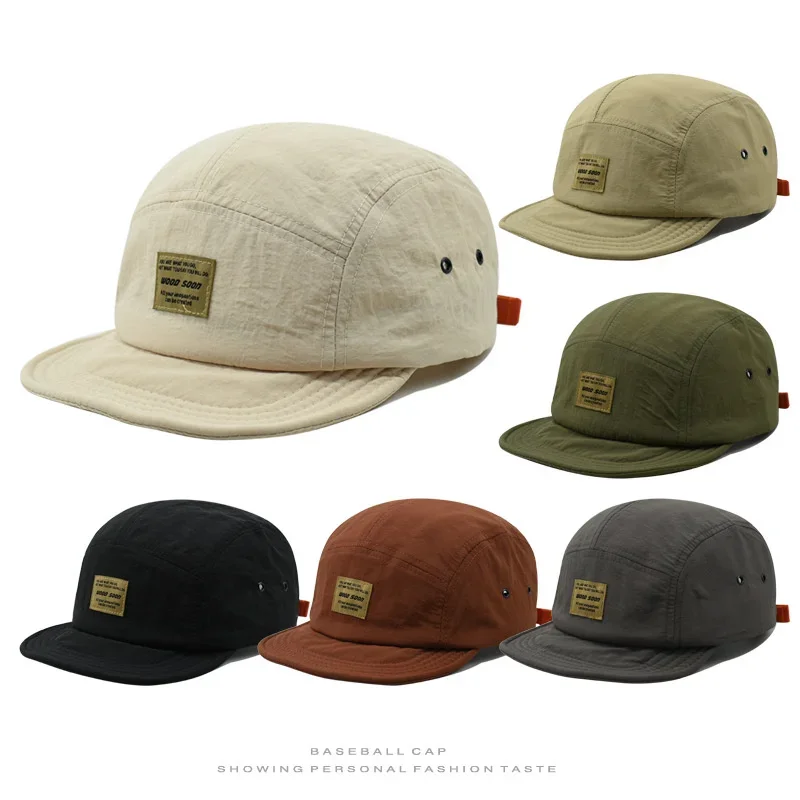 แฟชั่น 5 แผงเบสบอลหมวก Snapback หมวก Quick-drying หมวกปีกแบนสําหรับผู้ชายผู้หญิงฤดูร้อนสบายๆหมวกกันแดด
