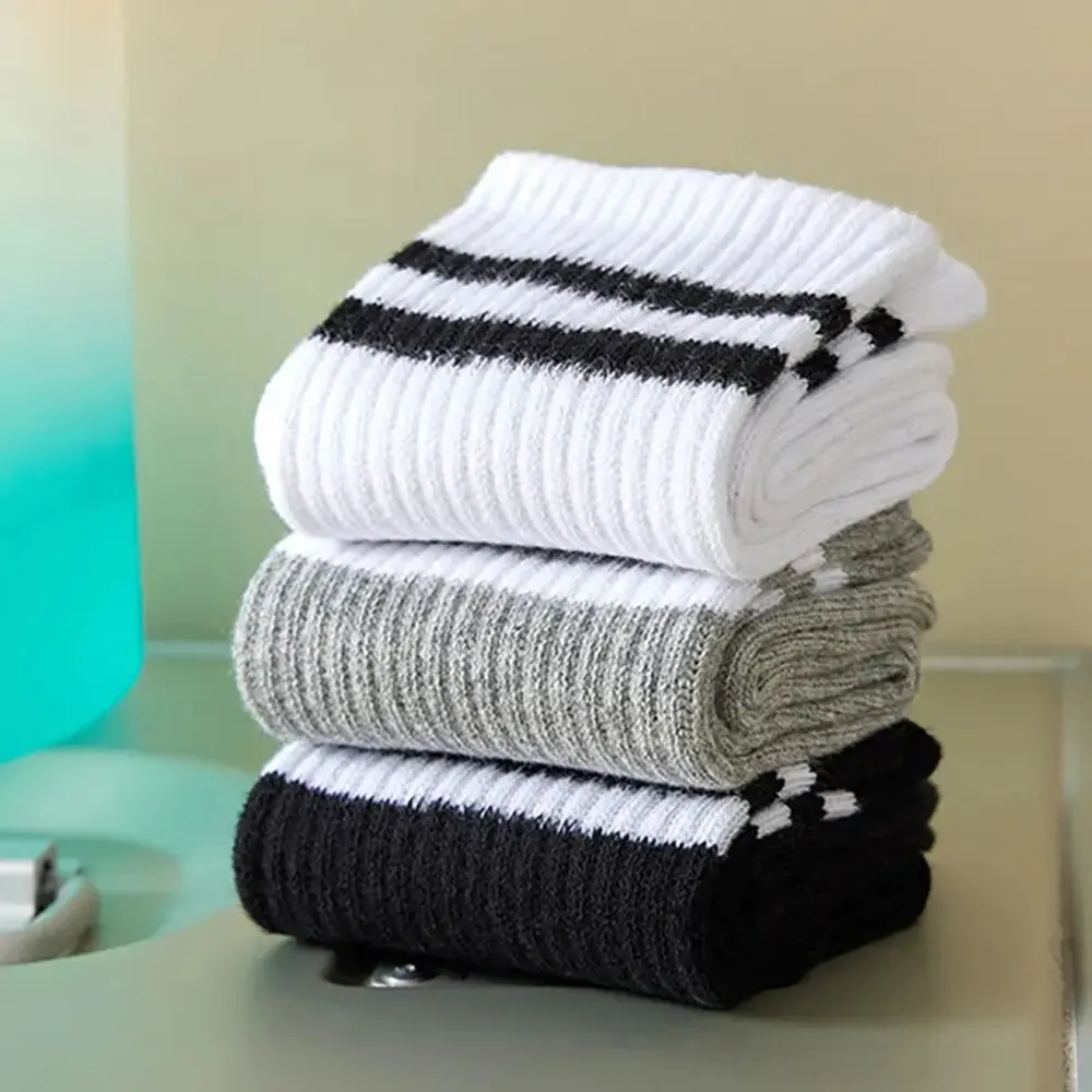 Meias esportivas de meia panturrilha feminina, respirável, confortável, outono, inverno, absorvente de suor, alta qualidade, casual, esportiva, 6 pares