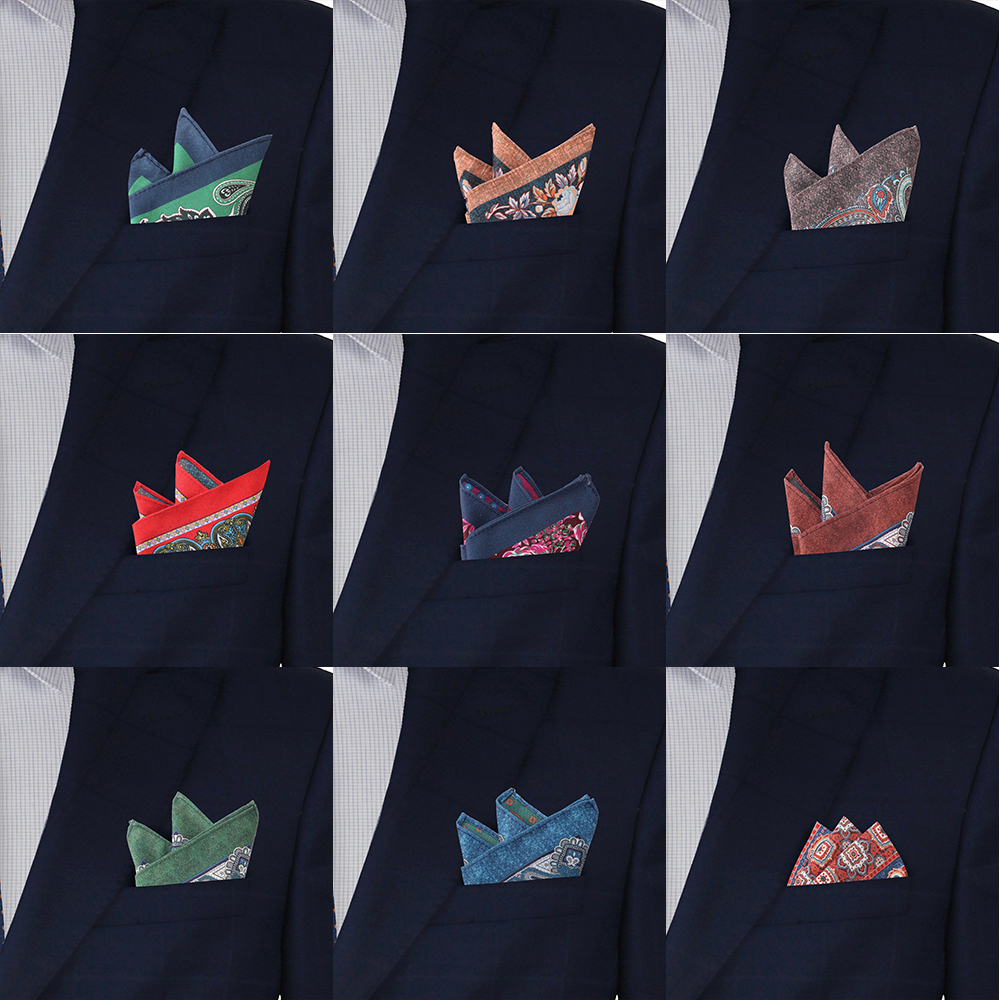 Tailor Smith Polyester Dubbelzijdig bedrukt Paisley Zakdoek Mode Heren Zakdoek Bruiloft Zakelijk Feest Pochet