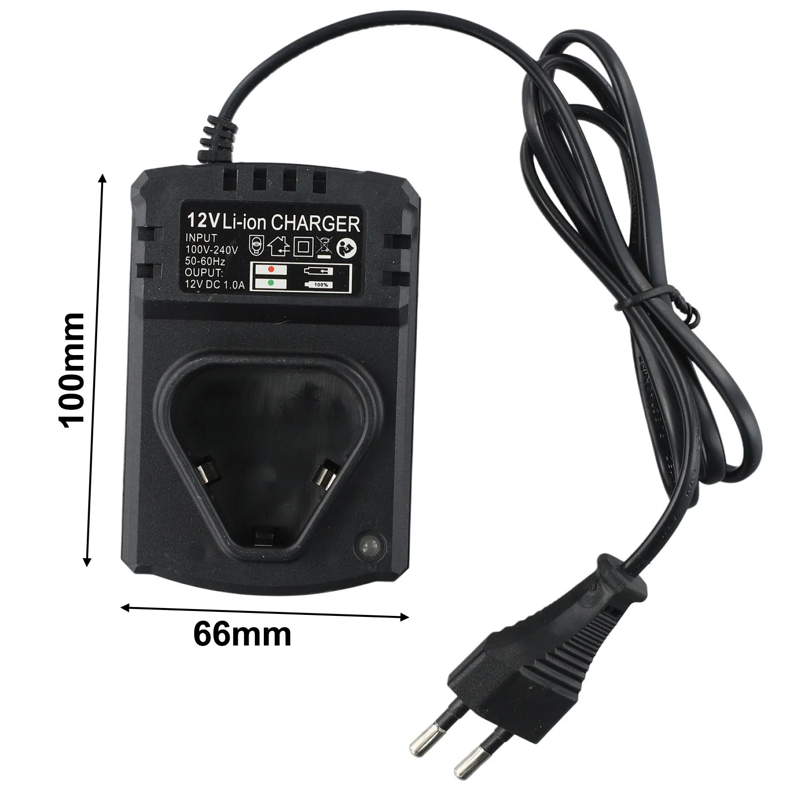 Peça de ferramenta elétrica dc eua/ue, carregador recarregável de íon-lítio, suporte 110-240v preto para furadeira elétrica de lítio 12v, chave de fenda de lítio