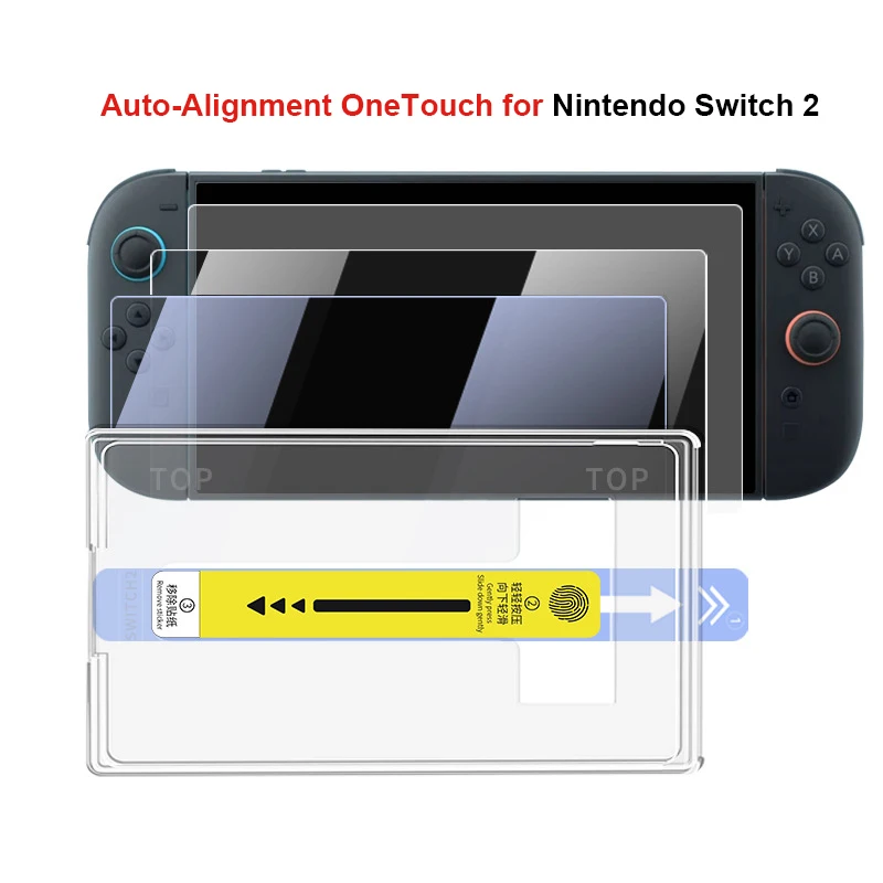OneTouch-Protector de pantalla de vidrio templado para Nintendo Switch 2, accesorios para juegos, luz ultraclara/Anti-azul, 1 ud.