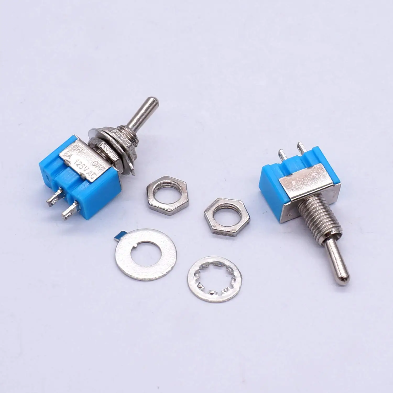 10pcs DPDT Mini interruptor de alternância 2 pinos 2 posições liga/desliga interruptor de alternância miniatura 6A 125V interruptor de alternância