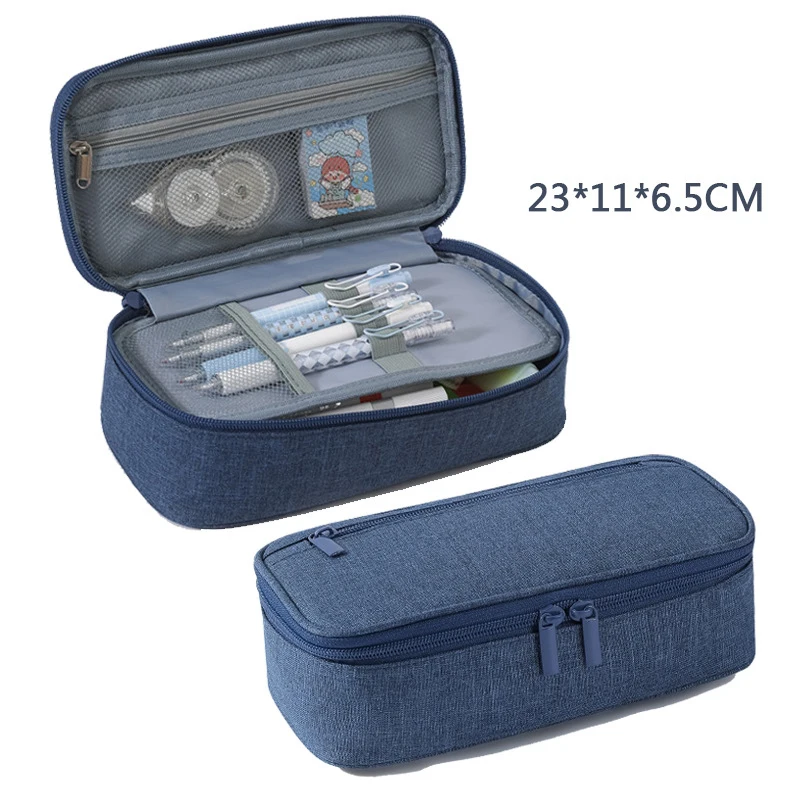Double-layer Oxford Cloth Stationery Storage Pen Case Large Capacity High Appearance Level Pen Case Pencil Box